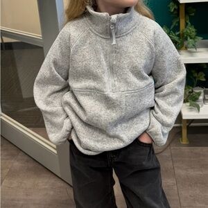 Gray Quarter-Zip Kids’ Sweater